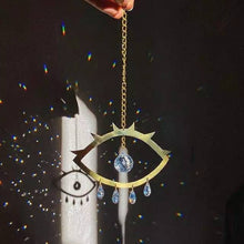 Load image into Gallery viewer, All See Eye Suncatcher. Eye Crystal Wall Hanging. Rainbow Maker. Light Catcher. Rainbow Crystal