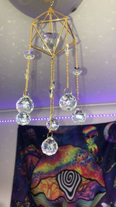 Suncatcher with Crystals. Wall Hanging Rainbow Maker. Light Catcher. Rainbow Crystal