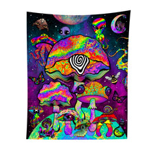 Load image into Gallery viewer, Trippy Mushroom Tapestry. Magic Mushroom Wall Hanging. Mushroom Tapestries.
