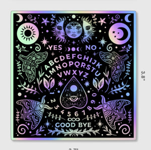 Ouija Board Holographic  Sticker. Sun And Moon Sticker. Witch Sticker. Laptop Sticker. Flask Sticker. High Quality Sticker. Ouijaboard