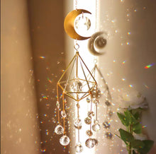 Load image into Gallery viewer, Suncatcher with Crystals. Wall Hanging Rainbow Maker. Light Catcher. Rainbow Crystal