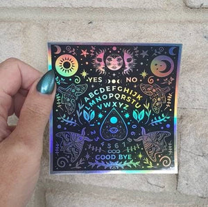 Ouija Board Holographic  Sticker. Sun And Moon Sticker. Witch Sticker. Laptop Sticker. Flask Sticker. High Quality Sticker. Ouijaboard