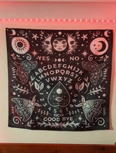 Load image into Gallery viewer, Ouija Board Tapestry. Star Sun And Moon Wall Hanging Cloth. Planchette Wall Art.